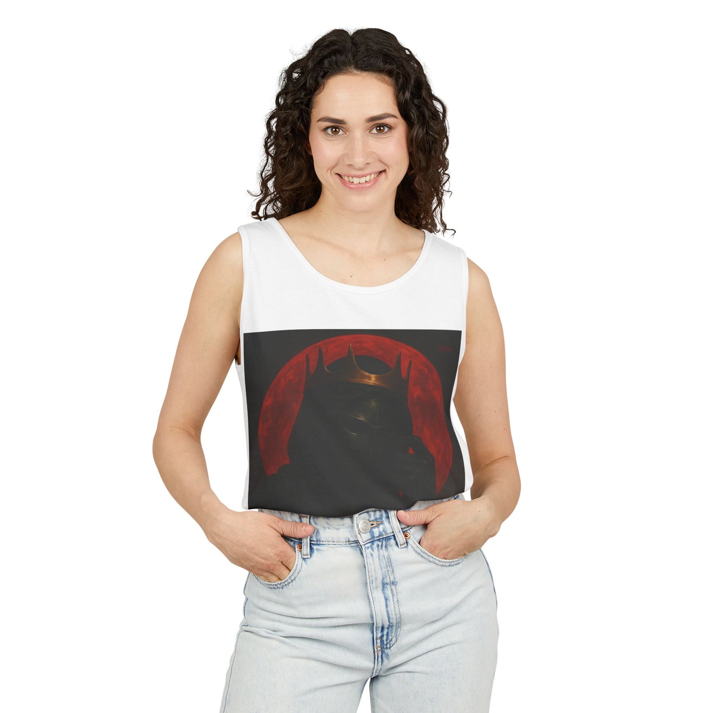 Unisex Tank Top King of the Red Moon Oegtela Design for Casual Style Summer Wear Festivals Halloween Cozy Comfort
