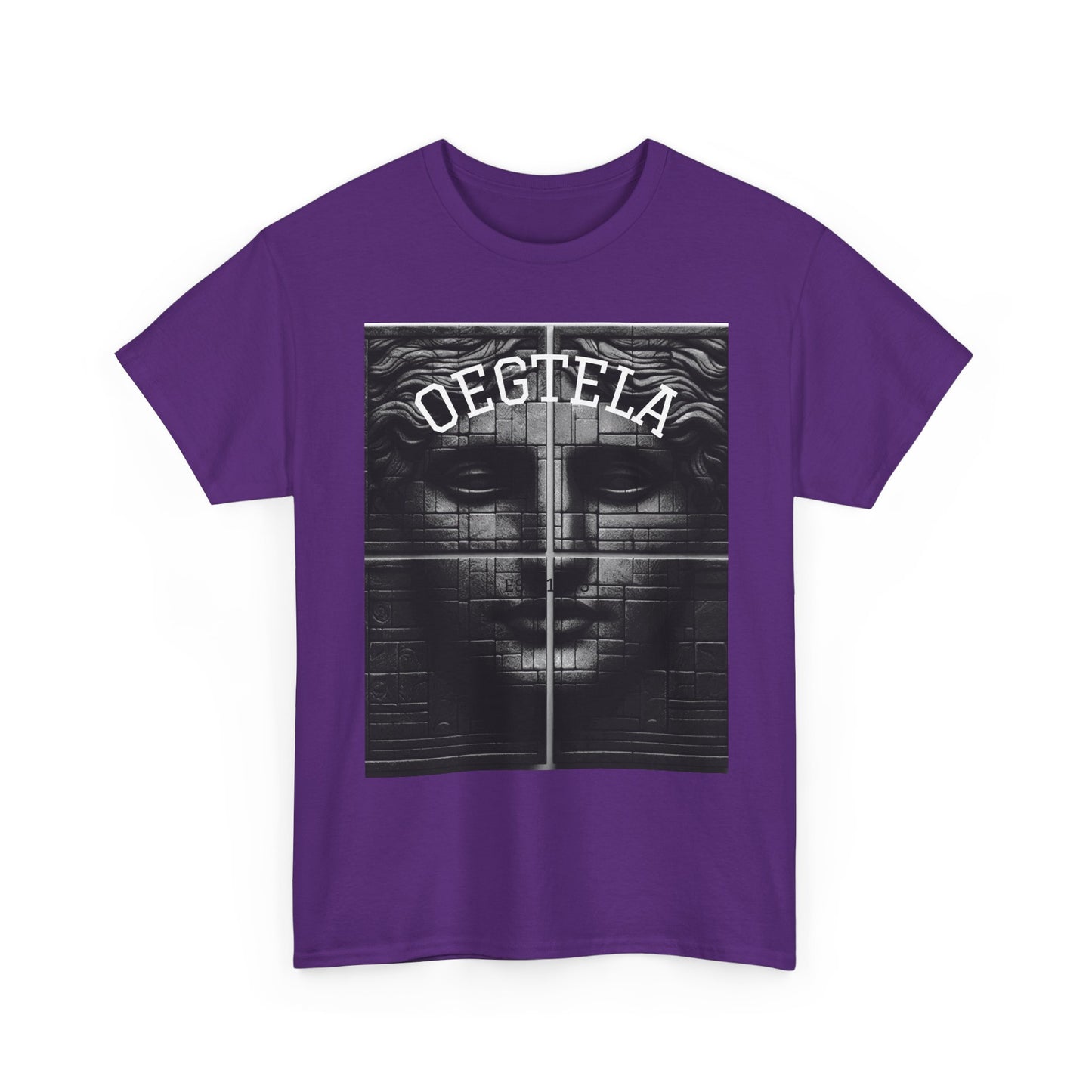 Statue Face Graphic Tee — 'OEGTELA' Vintage Monochrome Art T‑Shirt