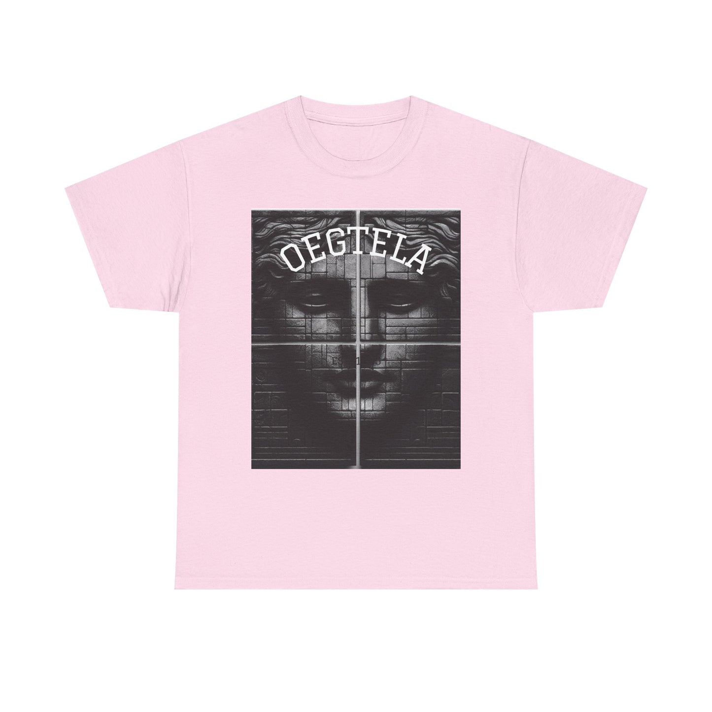Statue Face Graphic Tee — 'OEGTELA' Vintage Monochrome Art T‑Shirt