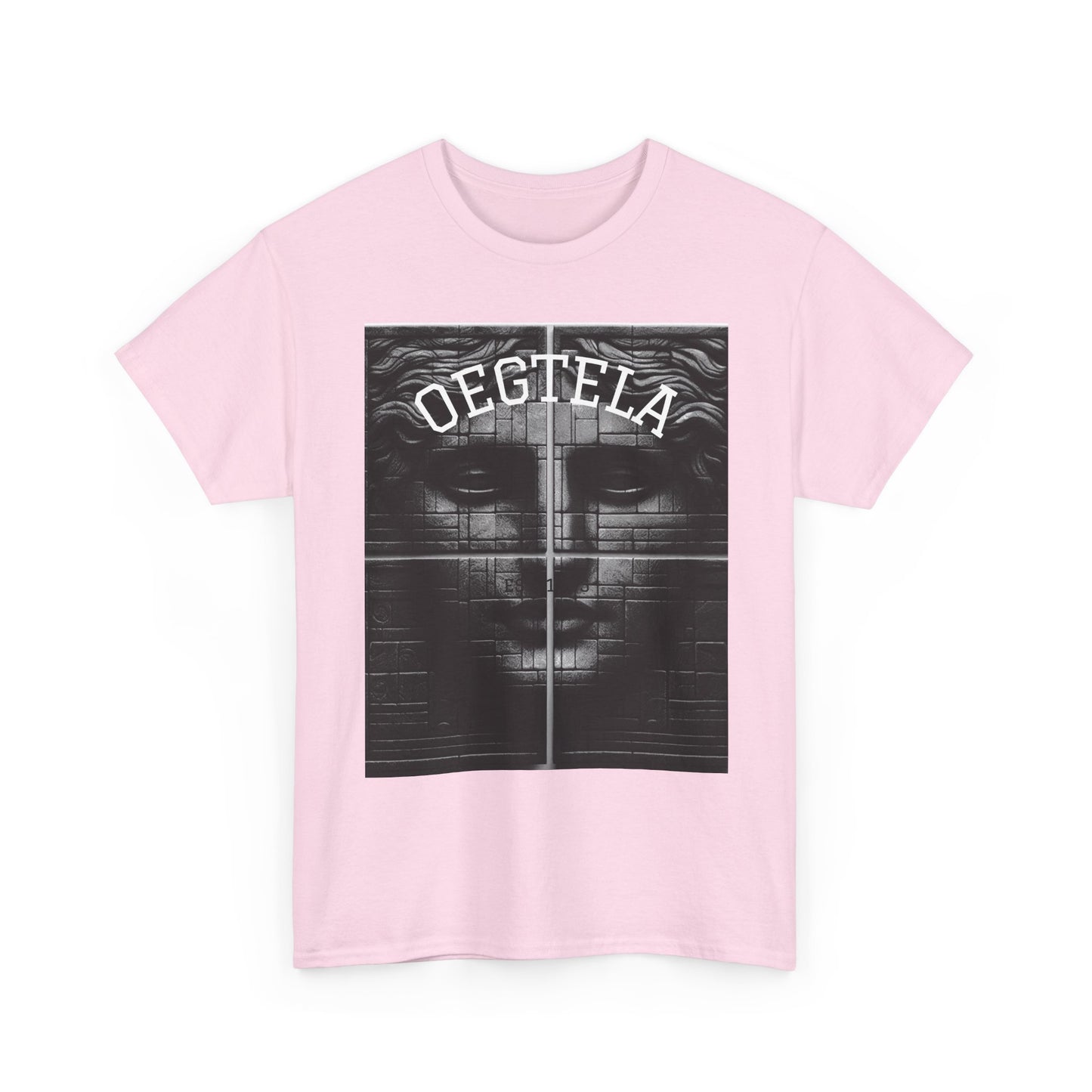Statue Face Graphic Tee — 'OEGTELA' Vintage Monochrome Art T‑Shirt
