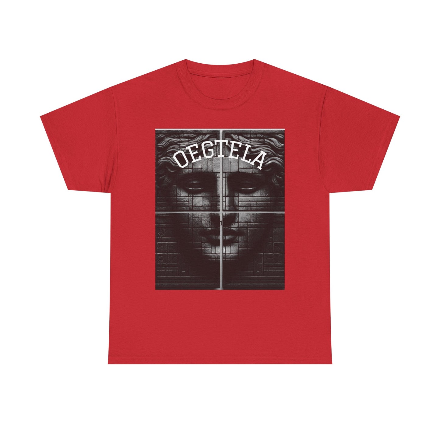 Statue Face Graphic Tee — 'OEGTELA' Vintage Monochrome Art T‑Shirt