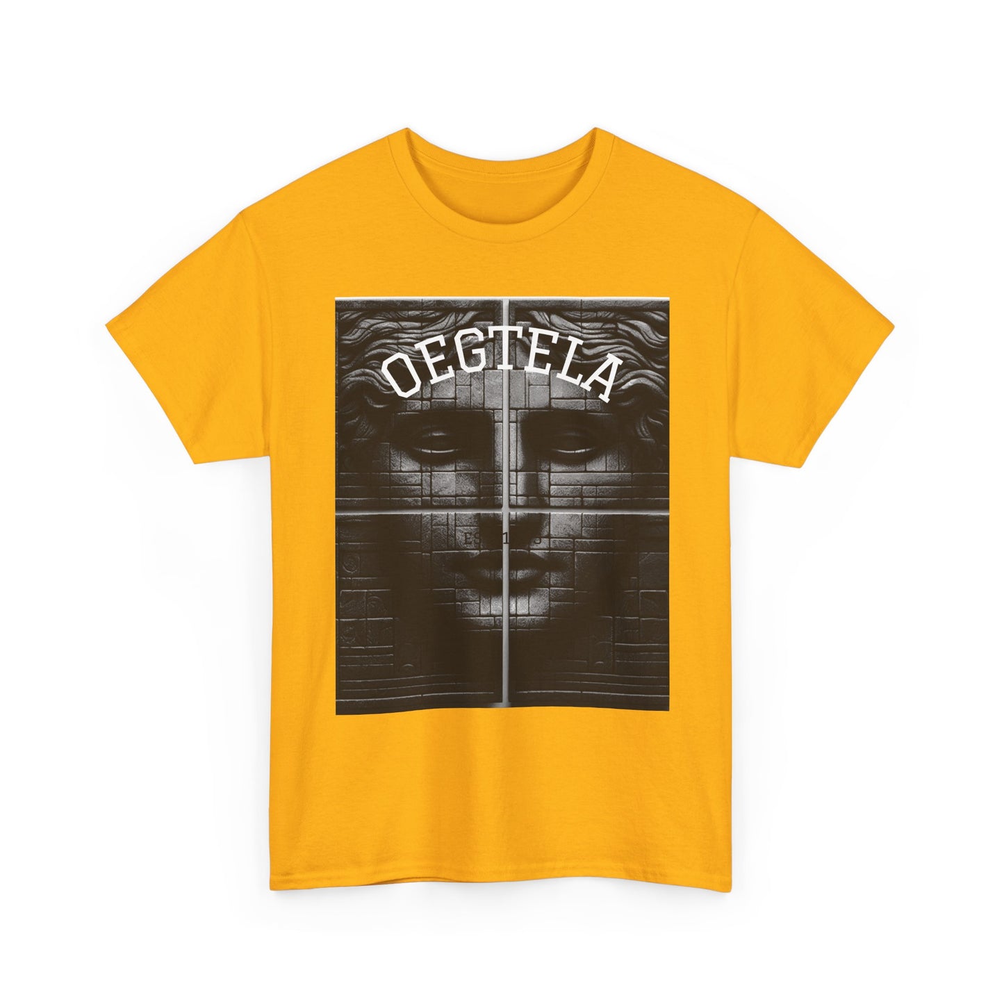 Statue Face Graphic Tee — 'OEGTELA' Vintage Monochrome Art T‑Shirt