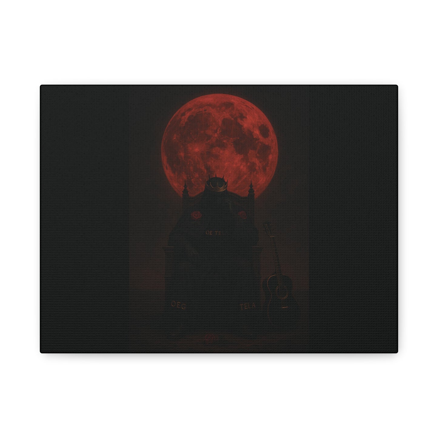 "Oegtela: King of the Red Moon – Dark Aesthetic Wall Art for Power & Fortune"