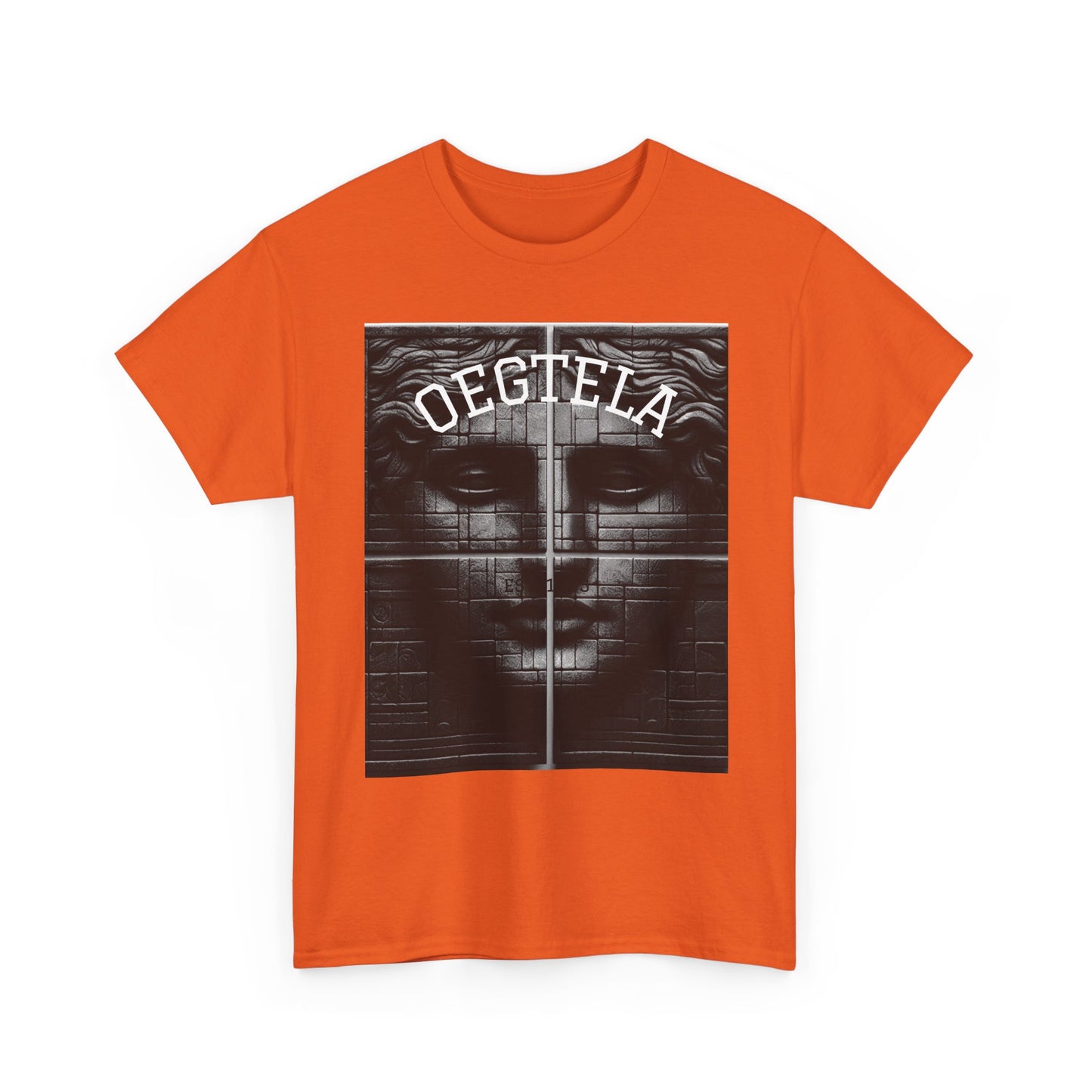 Statue Face Graphic Tee — 'OEGTELA' Vintage Monochrome Art T‑Shirt