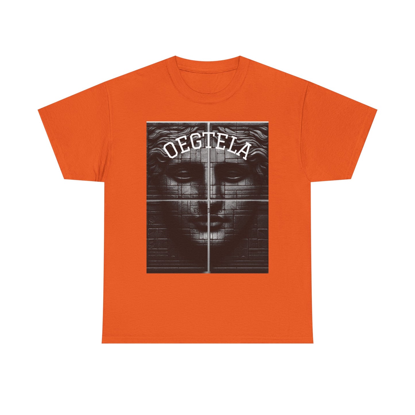 Statue Face Graphic Tee — 'OEGTELA' Vintage Monochrome Art T‑Shirt