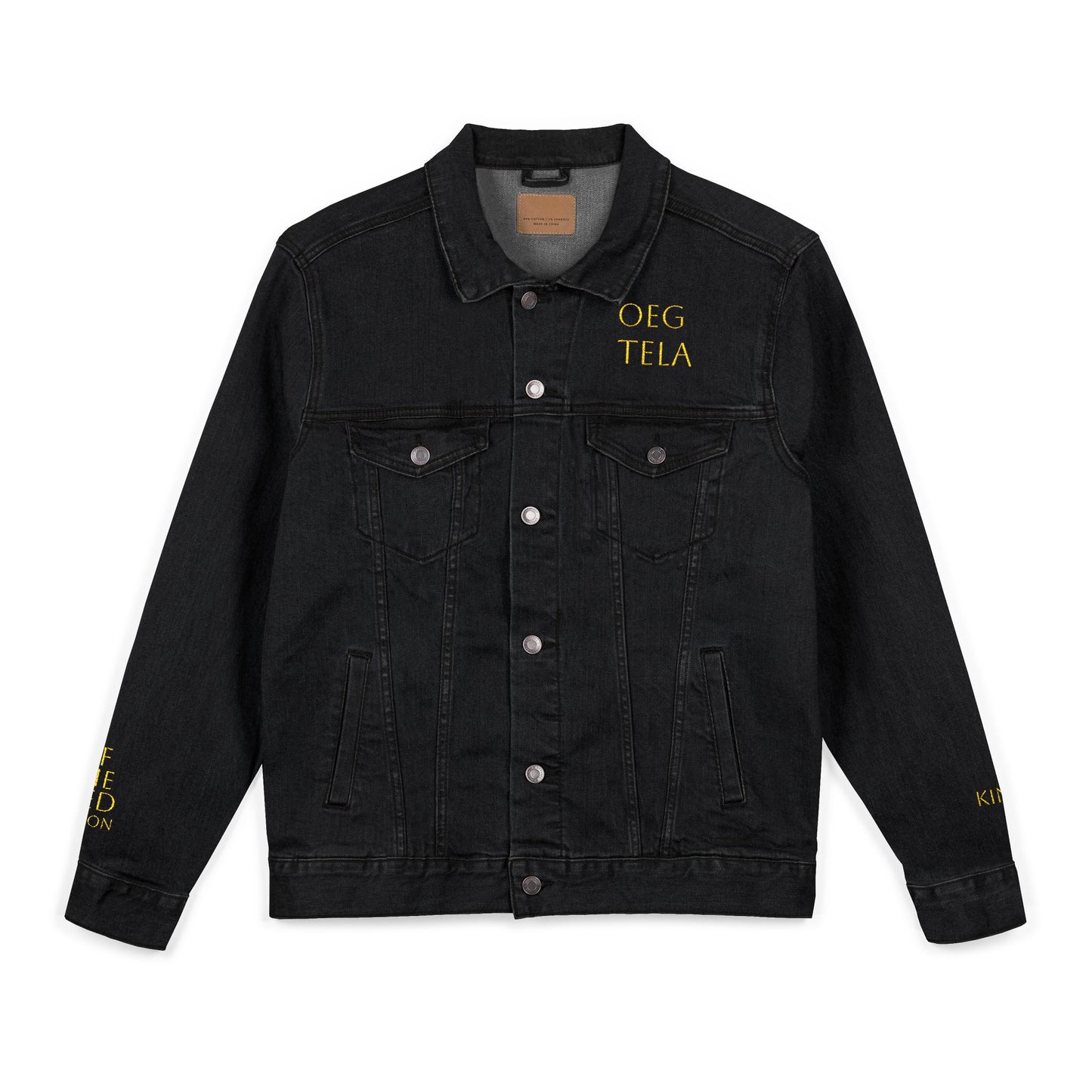 Embroidered Denim Jacket - Oegtela King of the Red Moon Jacket