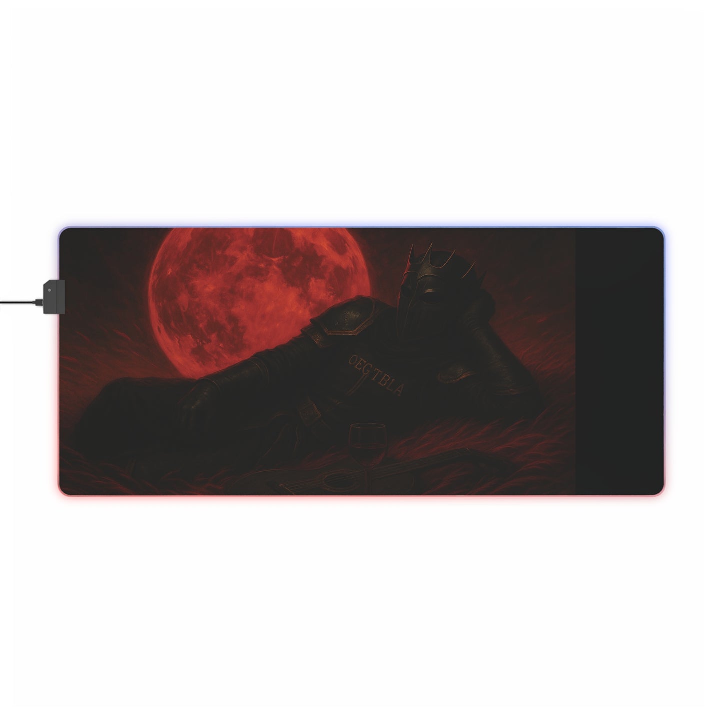 Gaming Mouse Pad - oegtela king of the Red Moon Design, RGB, Desk Accessory for Gamers