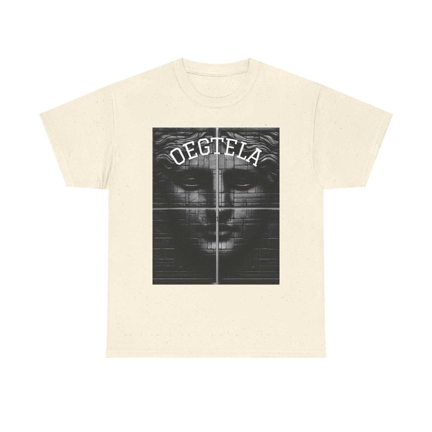 Statue Face Graphic Tee — 'OEGTELA' Vintage Monochrome Art T‑Shirt