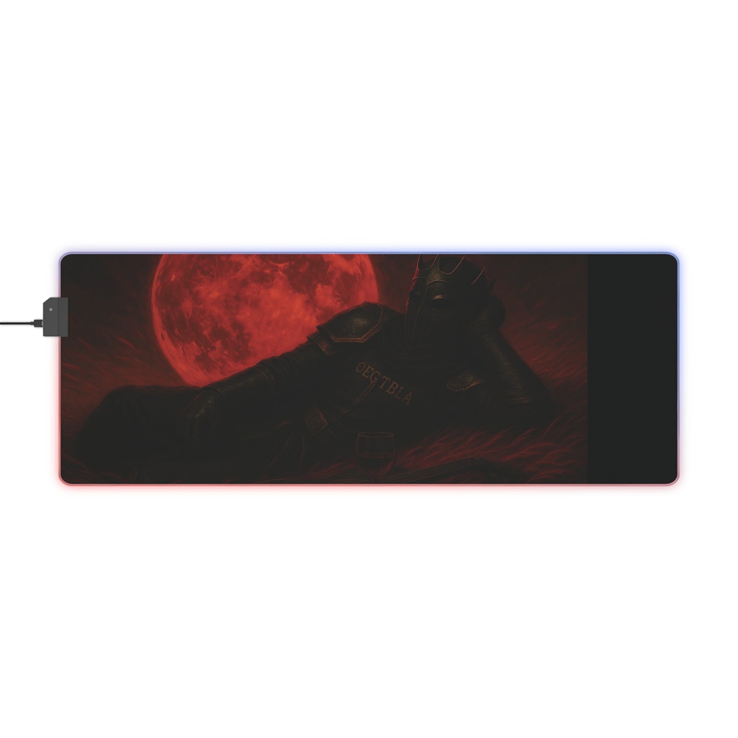 Gaming Mouse Pad - oegtela king of the Red Moon Design, RGB, Desk Accessory for Gamers