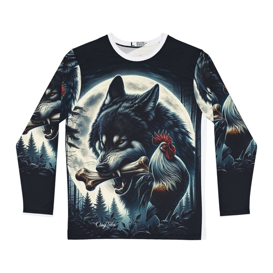Oegtela Men's Long Sleeve Shirt - Wolf Wisdom