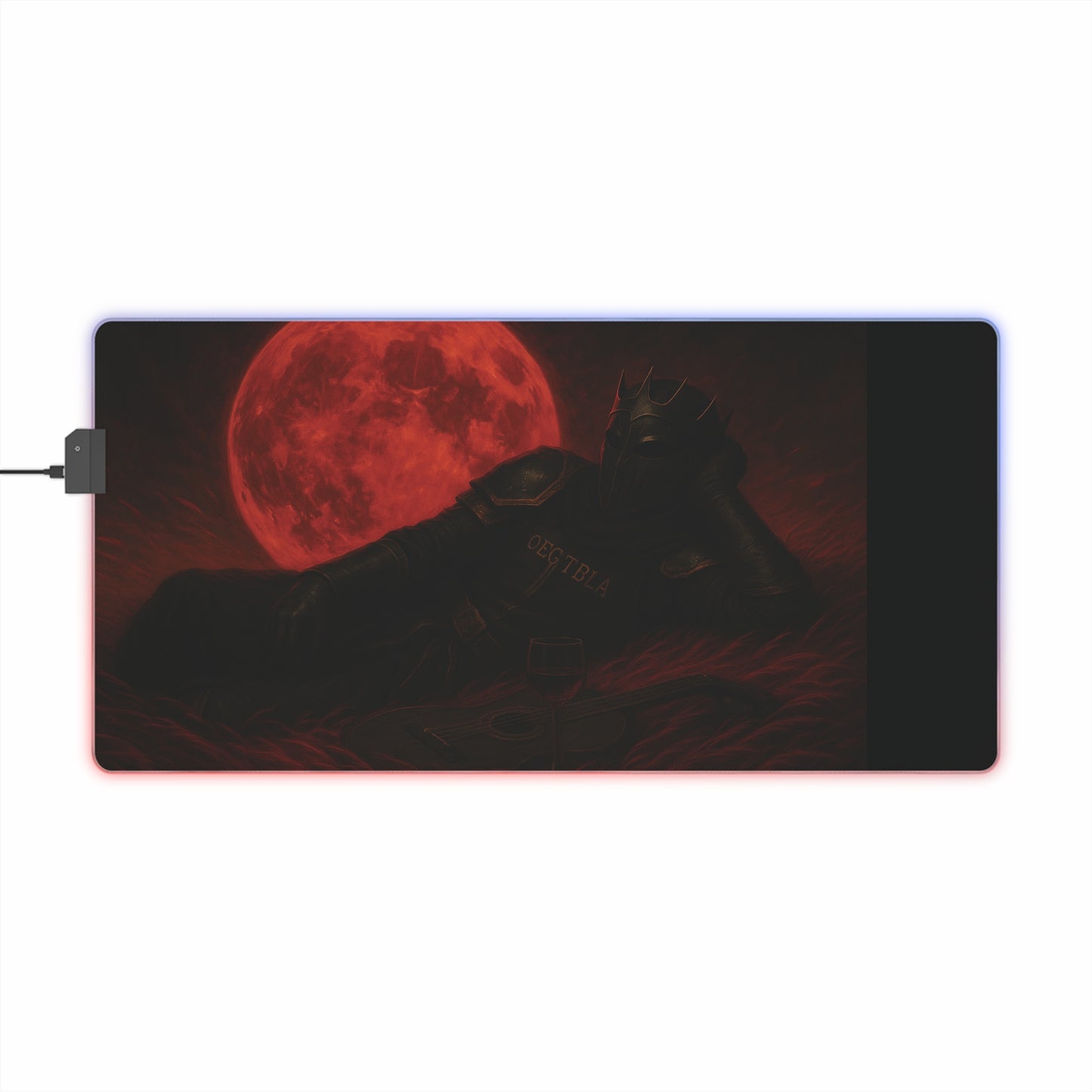 Gaming Mouse Pad - oegtela king of the Red Moon Design, RGB, Desk Accessory for Gamers